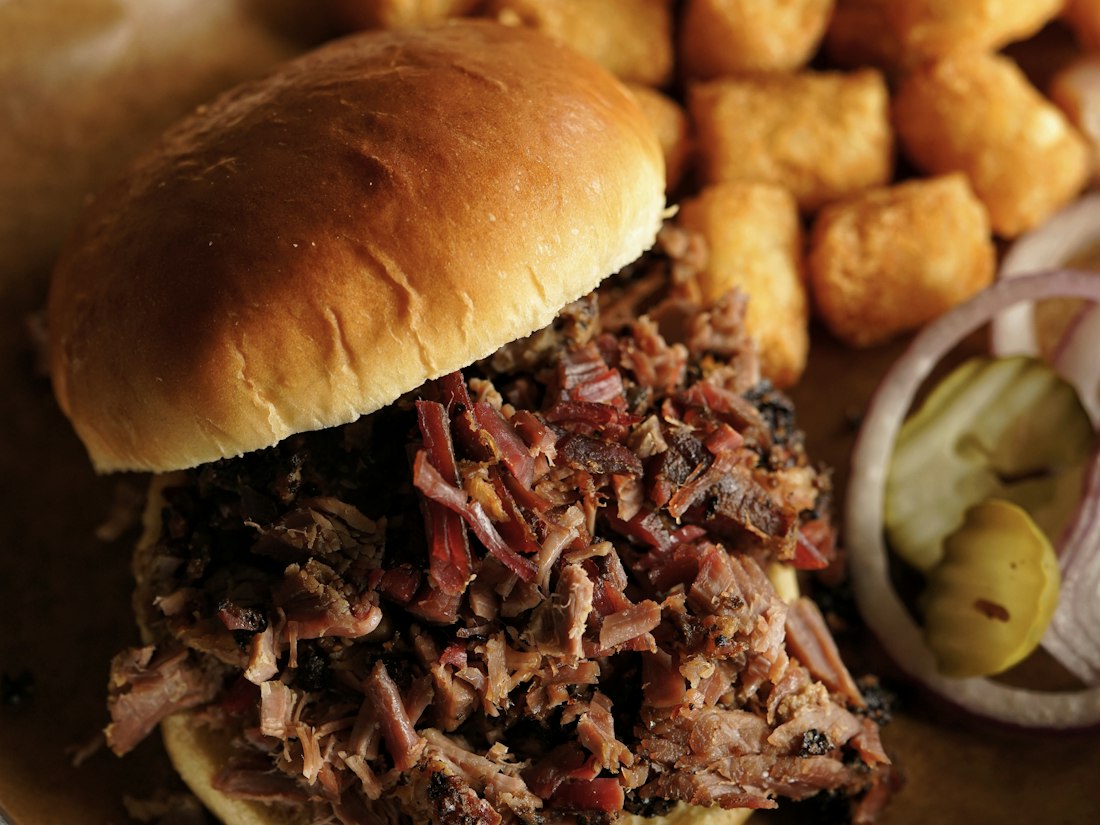 Pulled pork-burger
